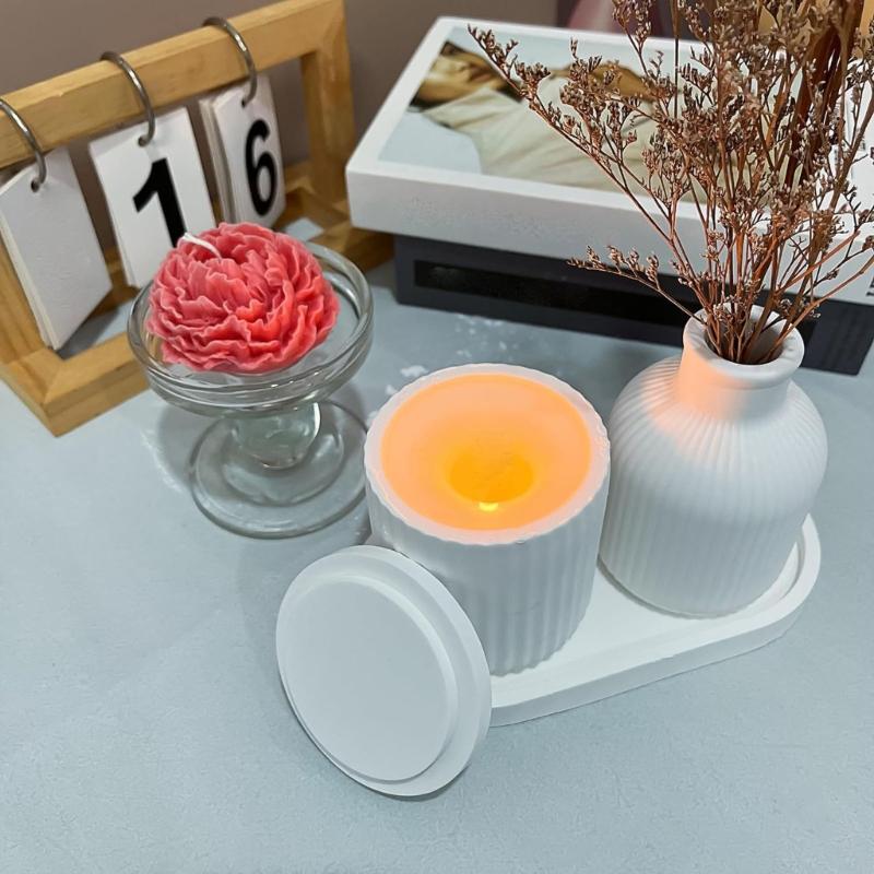 Ribbed Tray and Container Casting Form Set for DIY Projects, Ribbed Vessel Forms for Table Display and Handmade Gifting Themes Daily
