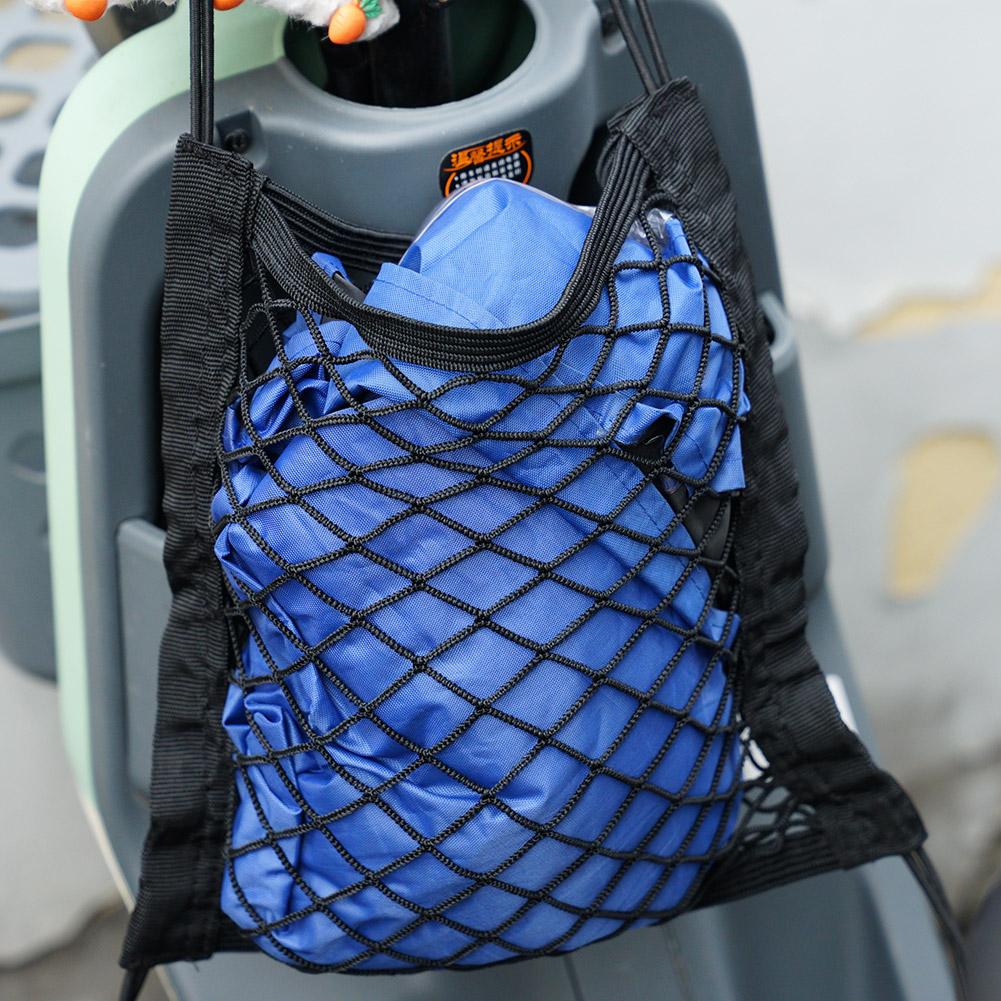 1/2PCS Double-Layer Mesh Pocket Storage Net for Car Trunk,Car Seat Back Net Bag, Cargo Net Hook For Motorcycle Helmet Storage