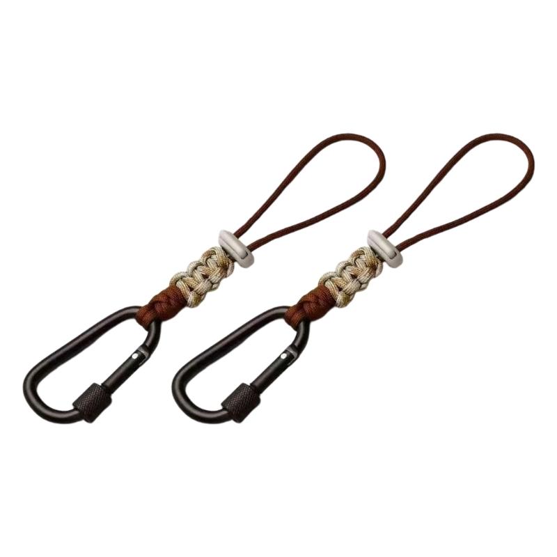 23 cm Utility Cord with Metal Hook, Outdoor Bottle Carry Set 2 Pack, for Camp Trail Bag Travel and Daily Gear Use