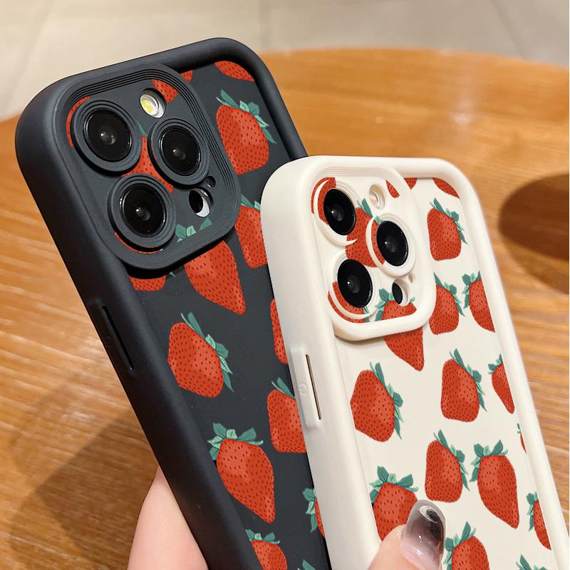 Luxury Fruits Pattern Phone Case For iPhone 16 16e 15 14 13 12 Pro Max Plus 11 Clear TPU Shockproof Cover