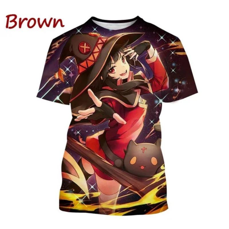 Letní Klasické Anime Pánské Ležérní Tričko Nové KonoSuba 3D Tištěné Osobnostní Street Harajuku Cool Krátký Rukáv Top