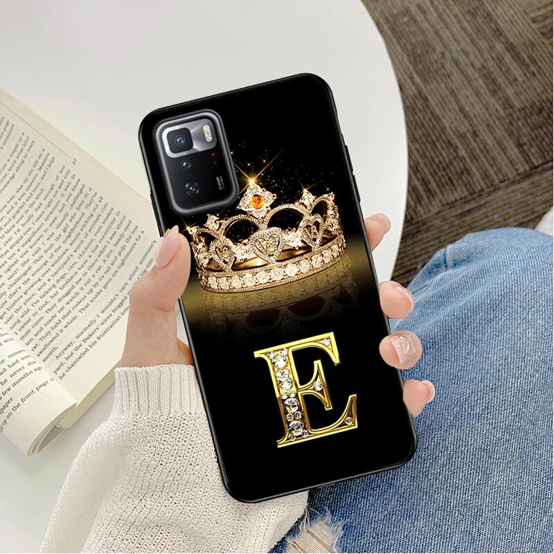 Diamond Crown Letter Phone Case For Xiaomi Redmi Note 11 10 Pro Note 8 Pro 9Pro Note9 9S 10S 9T Redmi 10 9C 9A