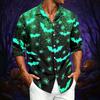 Men's Casual Long Sleeve Button Down Shirt Loose Fit Printed Pattern