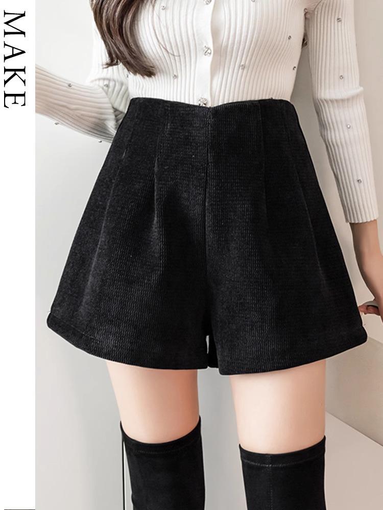 

Женские шерстяные шорты А-силуэта с широкими штанинами цветочный бутон на осень/зиму 2023 - доступны варианты больших размеров S