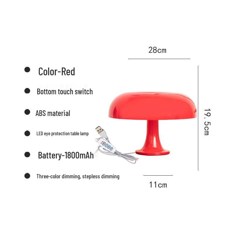 

Nordic Mushroom Table Lamp: Creative Rechargeable Night Light for Bedroom Decor