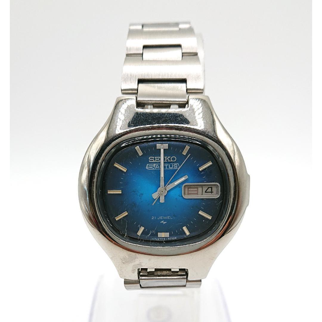 Used Super rare Seiko 5 Actus TV screen type blue dial automatic winding