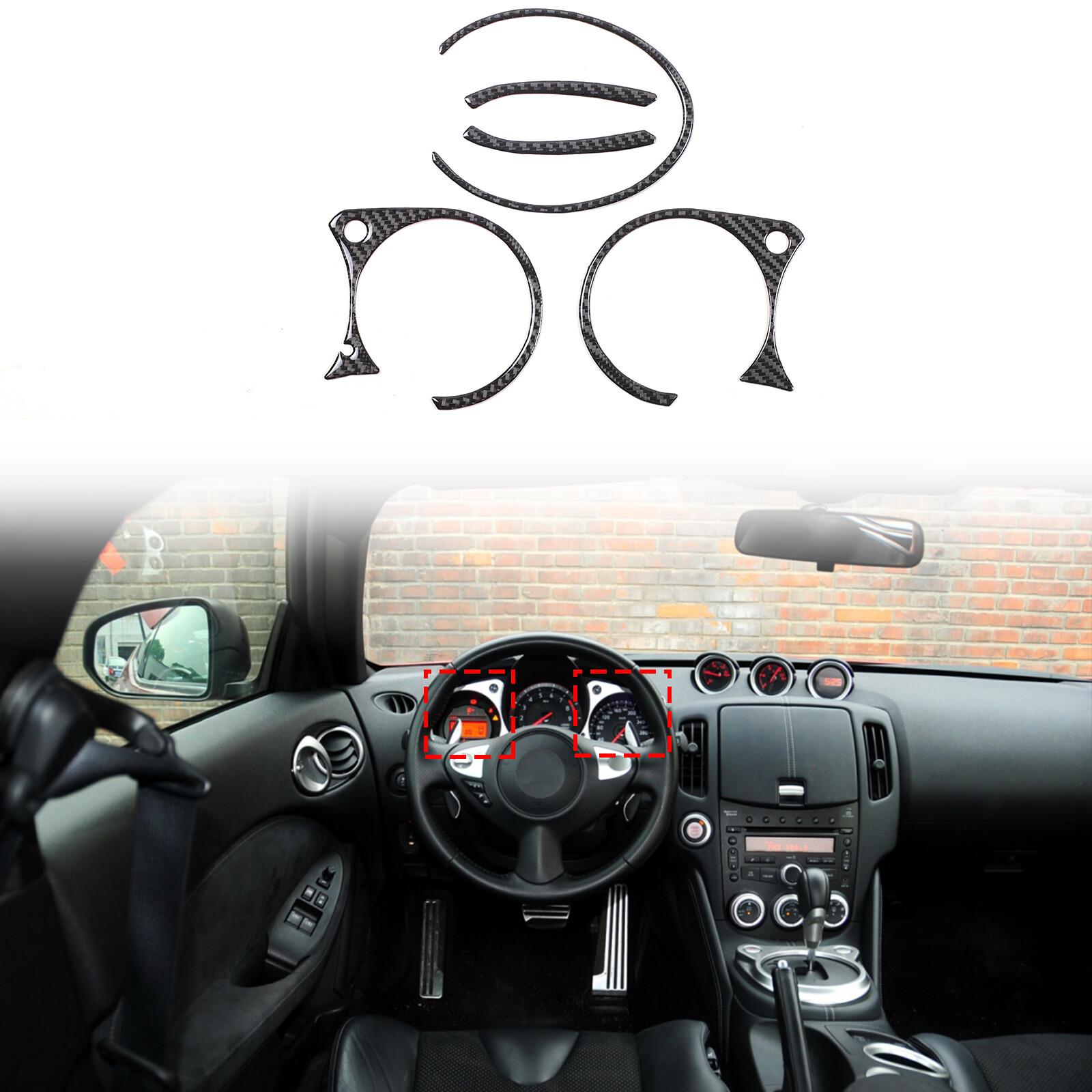 Carbon Fiber Dash trument Panel Bezel Cover Trim For Nissan 370Z 2009-
