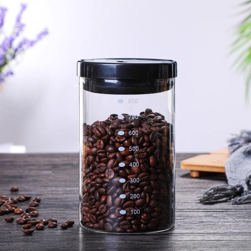 Airtight Lead-Free Glass Storage Jar for Coffee, Tea, Grains, and Dry Goods