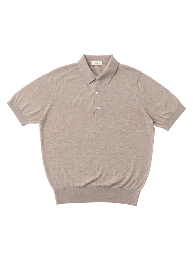 VERNO 26Ss Cashtouch Short Sleeve Polo Knit Beige
