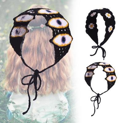 Ethnischer Stil Damen Aushöhlen Haarband Outdoor Camping Fotoshooting Häkel-Haarband Frühling Sommer Stirnband für Reisen