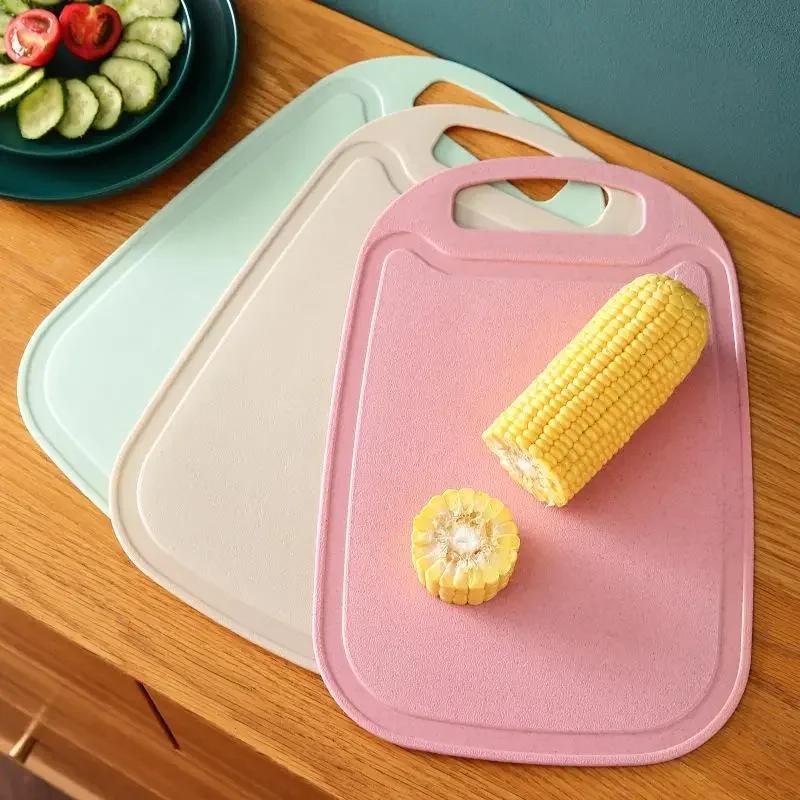 Nonslip Plastic Chopping Board Food Cutting Block Mat Kitchen Tool Fruit Vegetable Cutting Chopping Table Mats With Hang Hole