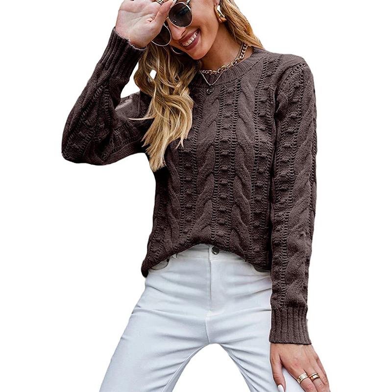 Pullover Langarm-Twist-Strickpullover für Damen