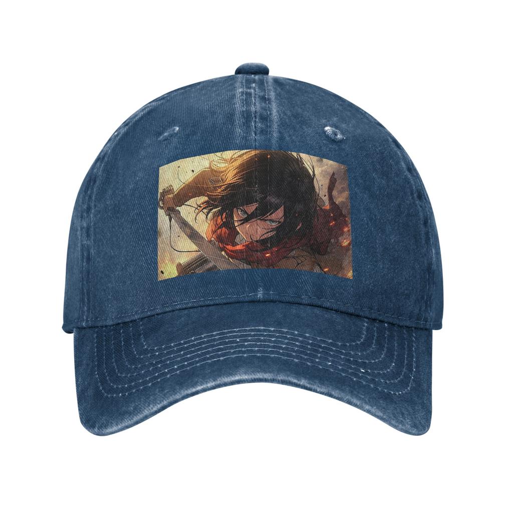 Anime Attack On Titan Mikasa AckerUnisex Denim Cap Casual Baseball Caps Adjustable Hat Summer Unisex Baseball Hats