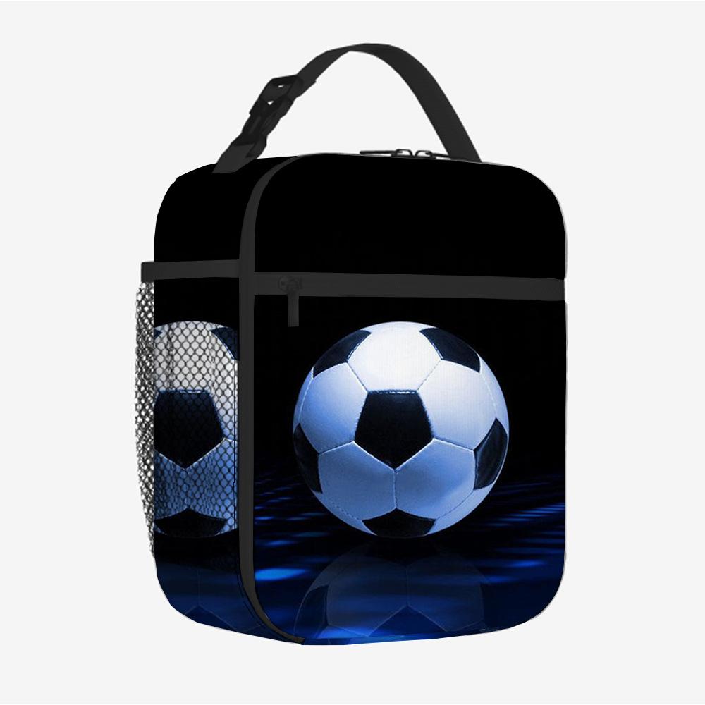 Basketball Cartoon Pattern Student Meal Bag Outdoor Camping Crisper Fruit Storage Bag Portable Meal Bag