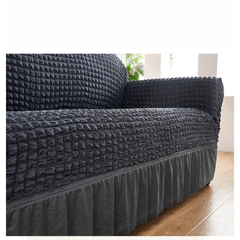Skirt Hem Sofa Cover 3D Bubble All-inclusive Stretch Cover Dust Cover Non-slip Sofa Mat Slipcovers Living Room Decoration