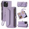 Multi-Card Slot Wallet-Style Phone Case (Long Strap + Short Strap) for IPhone 17/16/15/14/13/12/11 Pro Max Protective Set with Coin Pocket