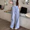 Dopamine Outfit Women's Yellow Plaid Casual High-Waist Wide-Leg Summer Pants