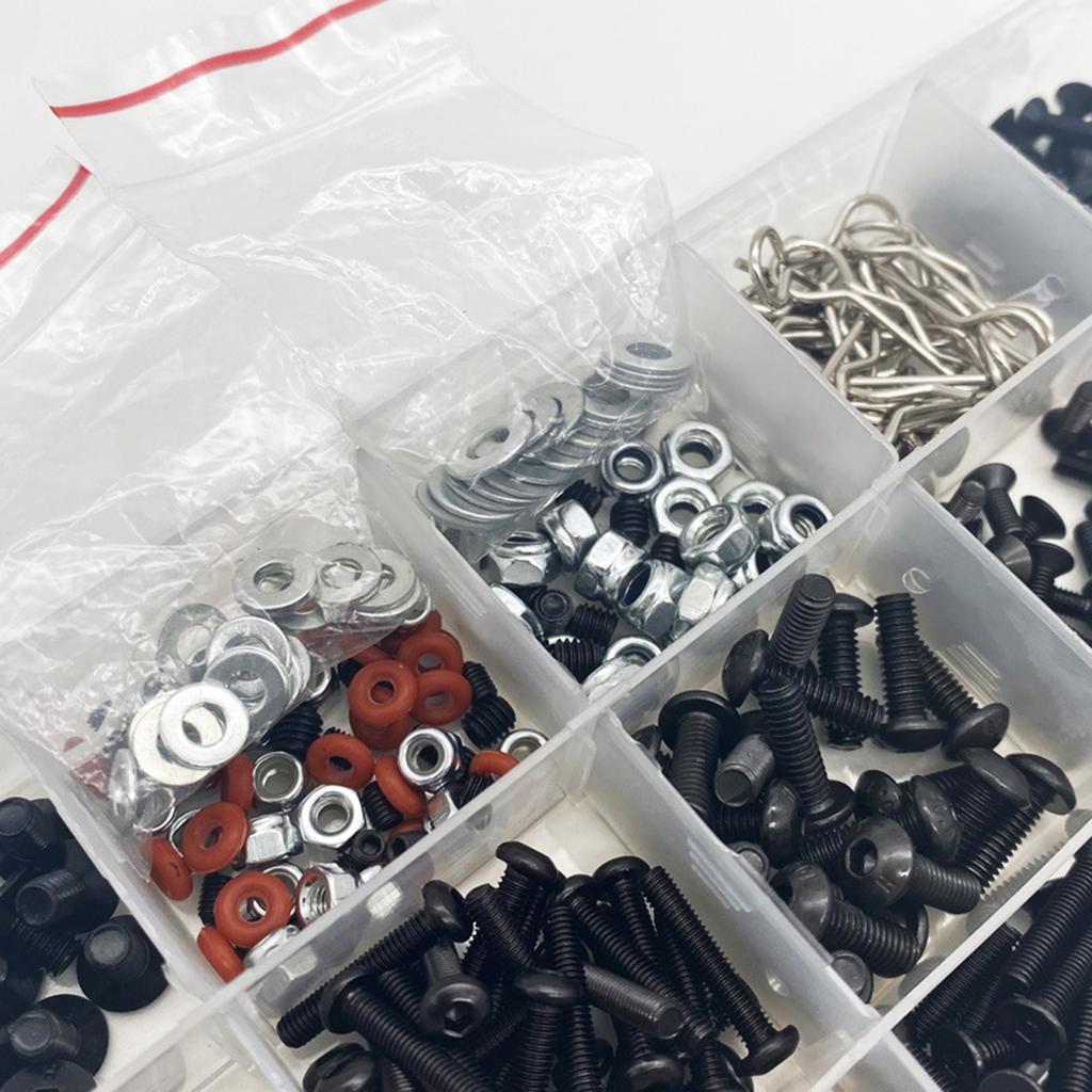 Essential RC Car Screw Kit 520pcs Assortment Organized RC Car Screw Set for Trucks & Crawlers for 1/8 1/10 1/12 1/16