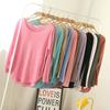 European Spring Slim Fit Long Sleeve Women's Solid Color T-Shirt