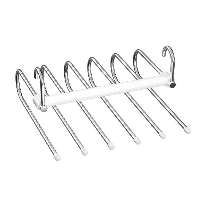 Multi-functional Non-slip Folding Pants Rack with Clips for Wardrobe Storage