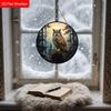 2D Flat Hanging Decorative Signs, Interior Wall or Door Decoration, Garden Decoration, Owl Pattern, Interesting Gifts for Family and Friends