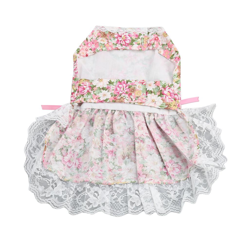 Dog Dress Soft Breathable Cute Stylish Floral Puppy Dress with Bowknot for Daily Wedding Birthday