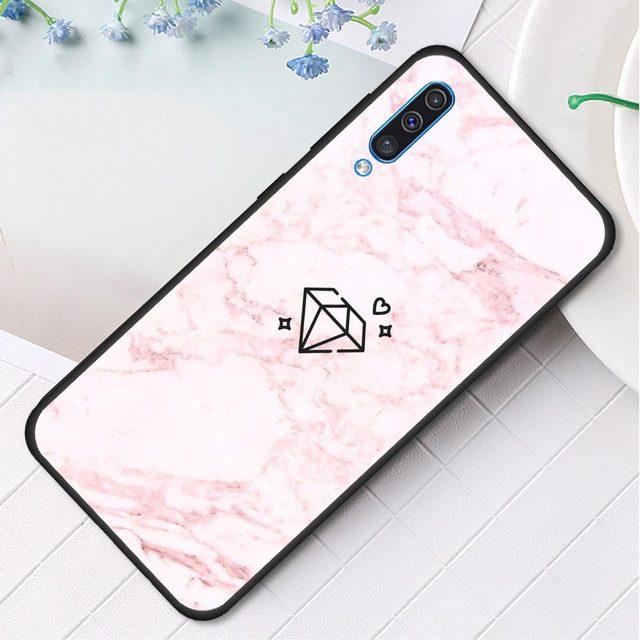 Husa de telefon din silicon cu flori de marmura roz pentru Samsung Galaxy A50 A70 A10 A20e A30 A40 A20s A10s A10e A80 A90 A60 A30s