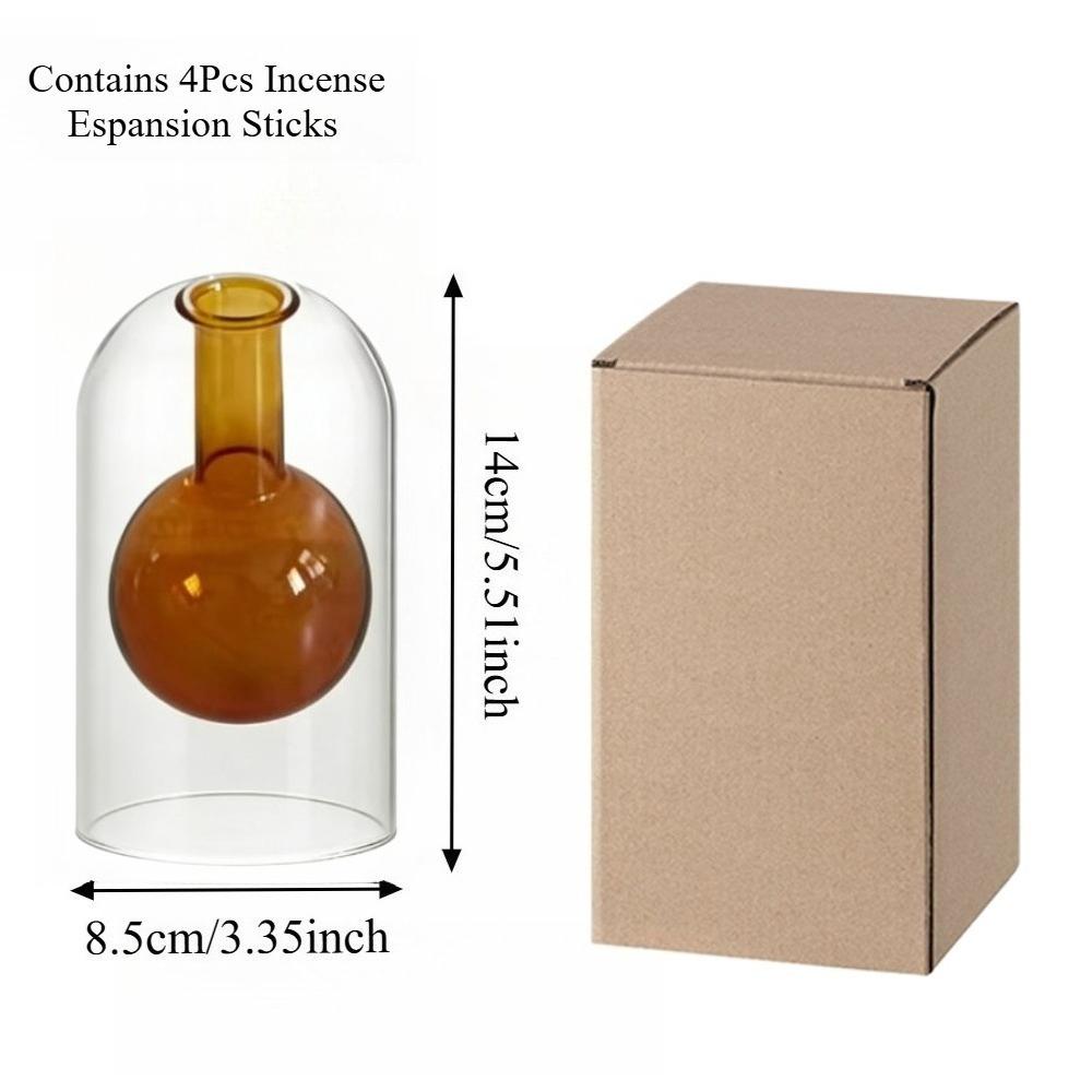 Minimalist Double Layer Glass Aromatherapy Bottle Refillable Reed Diffuser Bottle for Home Decoration Home Bathroom Gifts