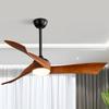 Sofucor Solid Wood  Ceiling Fan with LED Light, Remote Control, DC Power Supply, 132 cm, Timer, For Bedroom and Living Room