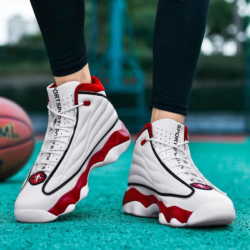 Basketbalové boty Pánské vysoké kožené venkovní tenisky pánské a dámské obecné protiskluzové basketbalové boty milovnické tenisky