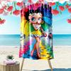 Betty Boop Beach Towel Suitable for Travel, Outdoor Activities, Swimming Pools, Yoga, Surfing, Camping, Hiking, Gym