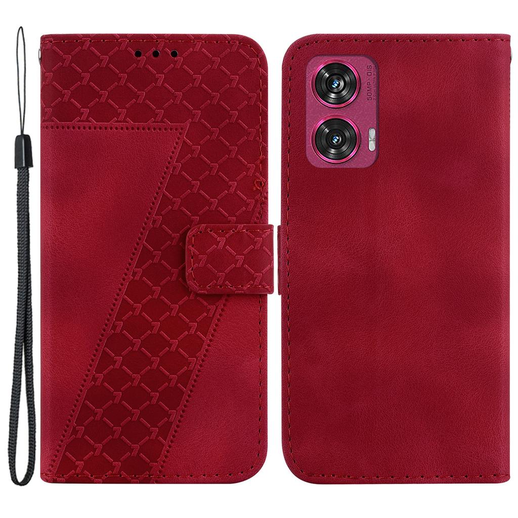 For Motorola Edge 50 Fusion 5G Wallet Case PU Leather Imprint Phone Cover