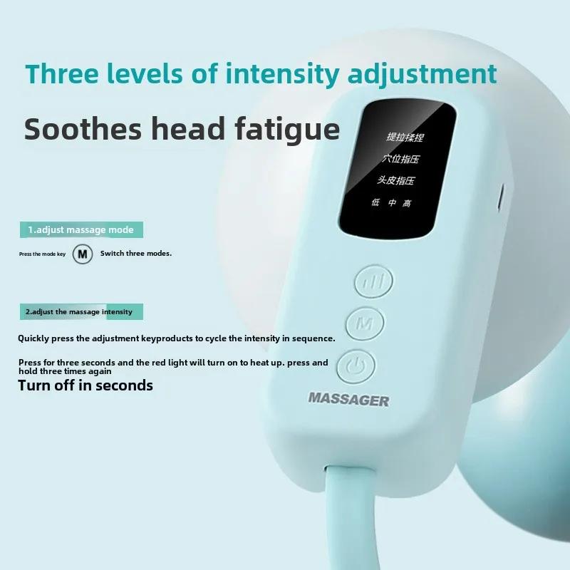 Head Massager Decompression Instrument Kneading Intelligent Head Massager Electric Household Sleep Hot Compress Massager