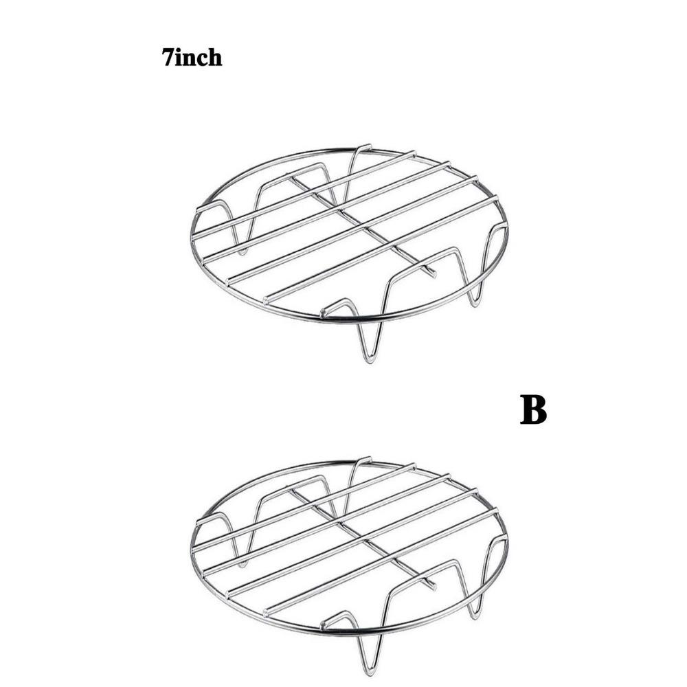 6/7/8Inch Grid Airfryer Grill Cooling Cooking Stainless Steel Air Fryer Racks For Steaming Stand Multi-purpose Baking Air Fryer