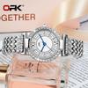 OPK Brand Full Diamond Waterproof Roman Scale Steel Belt Ladies Quartz Watch 8618