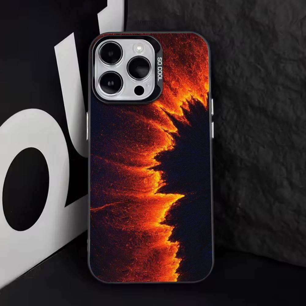 Volcano Phone Case For iPhone 17,16,15,14,13,12,11 Plus,Pro Max,XS,Colorful Silver Phone case Funda Cover