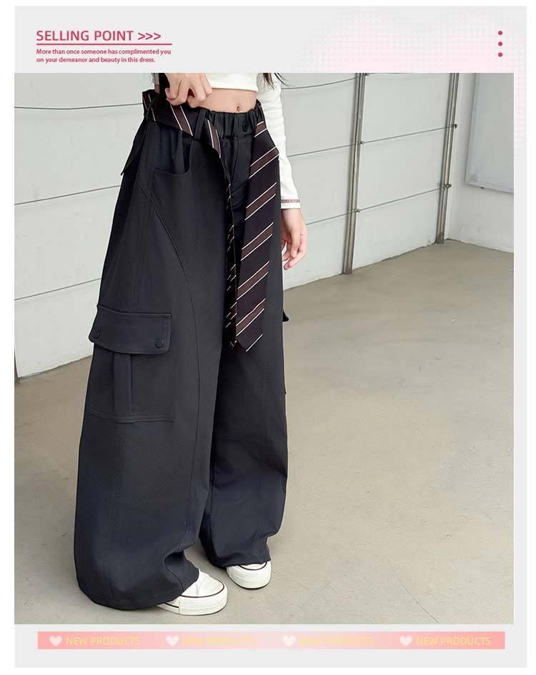 2025 Locker geschnittene Cargohosen für Mädchen: Vielseitige, trendige gerade Hose für Frühling & Herbst