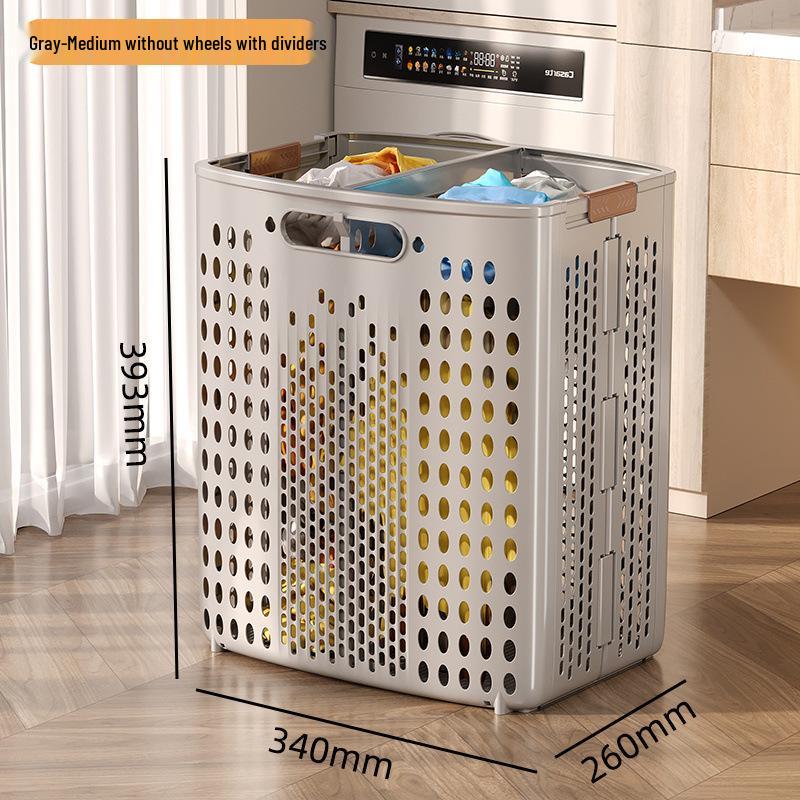 Skládací koš na prádlo s kolečky - Velkokapacitní úložný prostor na špinavé oblečení do koupelny