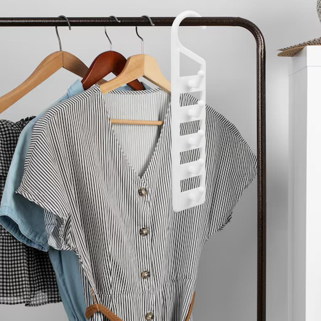 6Pcs Space Saving Multi Hangers Closet Organizer Heavy Duty Plastic Dorm Room Clothes Storage Shirts Pants Jeans Sweaters