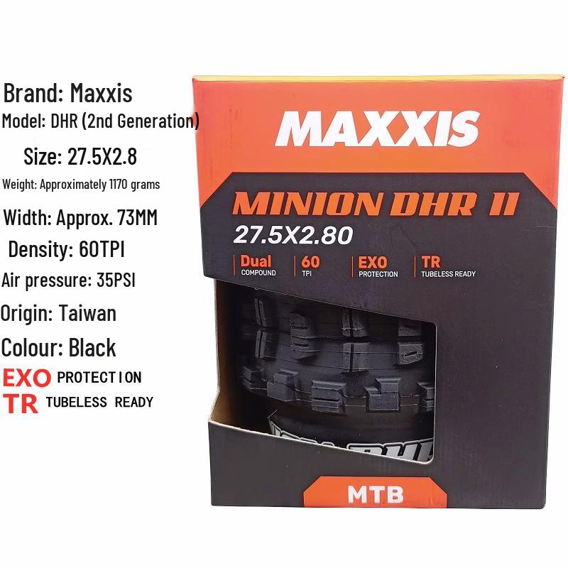 MAXXIS Minion DHR II 27.5/29 Tubeless DH Folding Tire with Puncture Resistance and Large Knobs