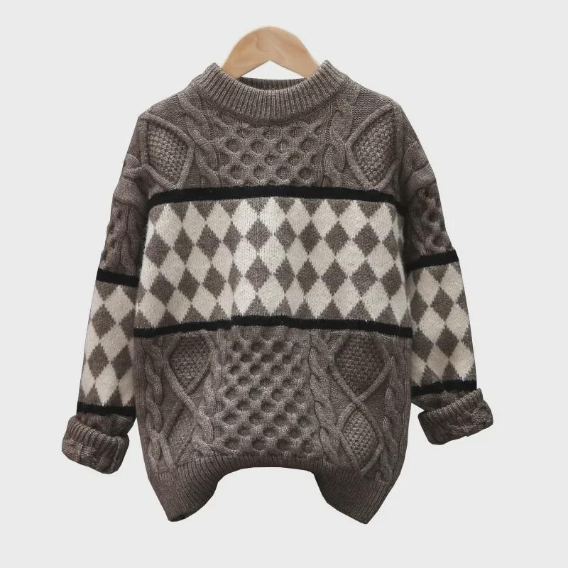Ciepły dzianinowy sweter chłopięcy na jesień/zimę, wiek 8-12 lat
