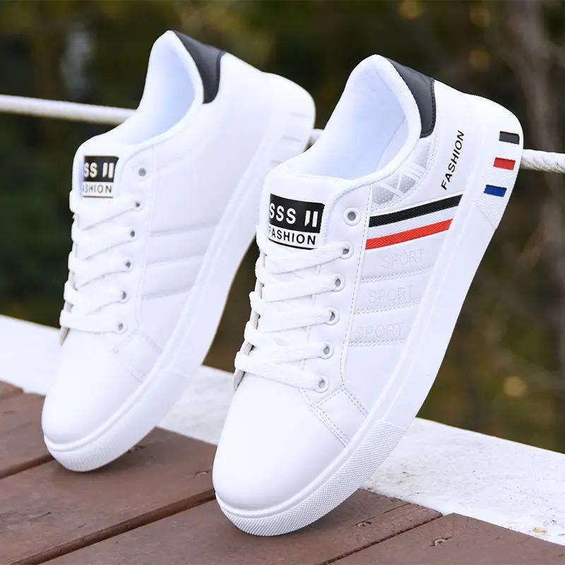 Moda Erkek Düz Ayakkabı Yeni Nefes Alabilir Katı Bağcıklı Yürüyüş Seyahat Erkek Ayakkabıları Rahat Hafif Rahat Alçak Topuklu Erkek Tenis Ayakkabısı