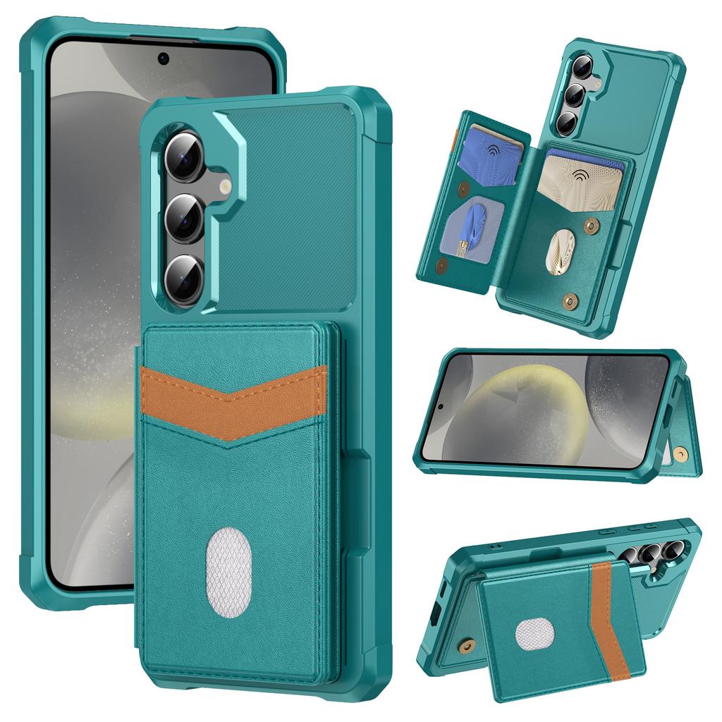 For Samsung Galaxy S25 FE Case RFID Blocking Card Slot Kickstand Leather + TPU Phone Cover