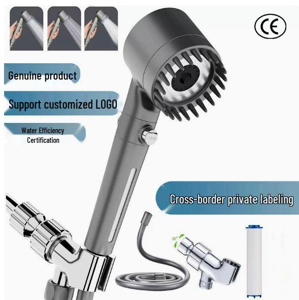 Handheld Shower Head Set with Booster Sprayer and Bathroom Holder