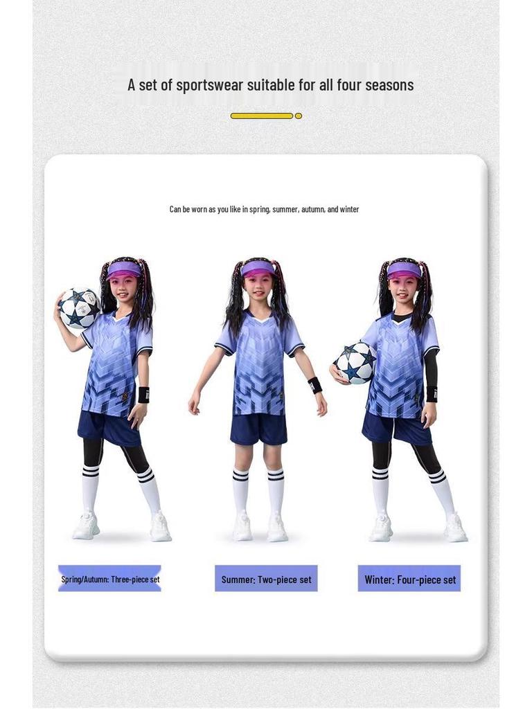 Children's Quick-Dry Breathable Soccer Kit: 4-Piece Training Set for Boys & Girls