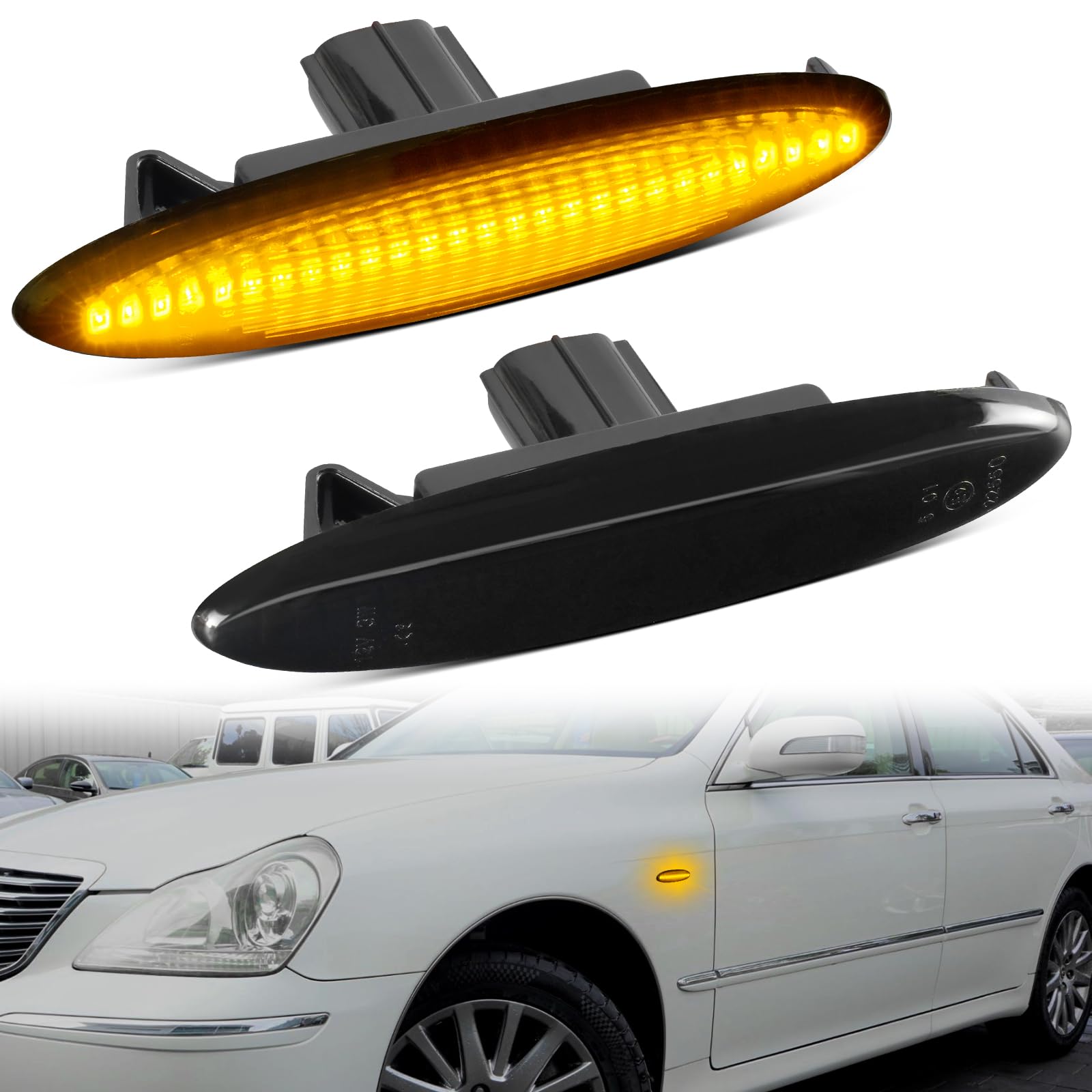 

NEIFILES Side turn and fender marker lights for Crown Majesta Camry Mark X Mark X Zio Crew GSU and Lexus GS460 and Fully and vehicle inspection