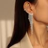 Simple Popular Earrings Tassel Design Shiny Rhinestone Comfortable To Wear Versatile Stylish Earrings