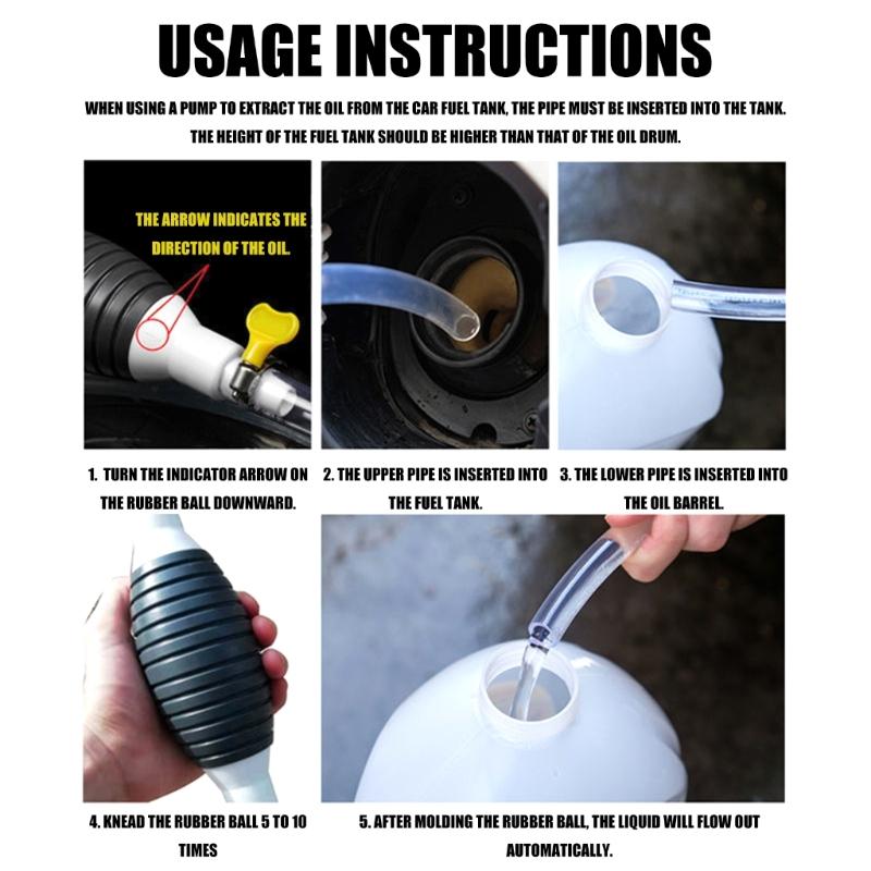 Siphon Hand Pump Manual Hand Pump for Gas Petrol Oil with Syphon Hose Portable High Flow Car Fuel Transfer Pump