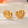 Exaggerated Ocean-Style Stainless Steel Conch Earrings for Women - High-End Titanium Threaded Studs