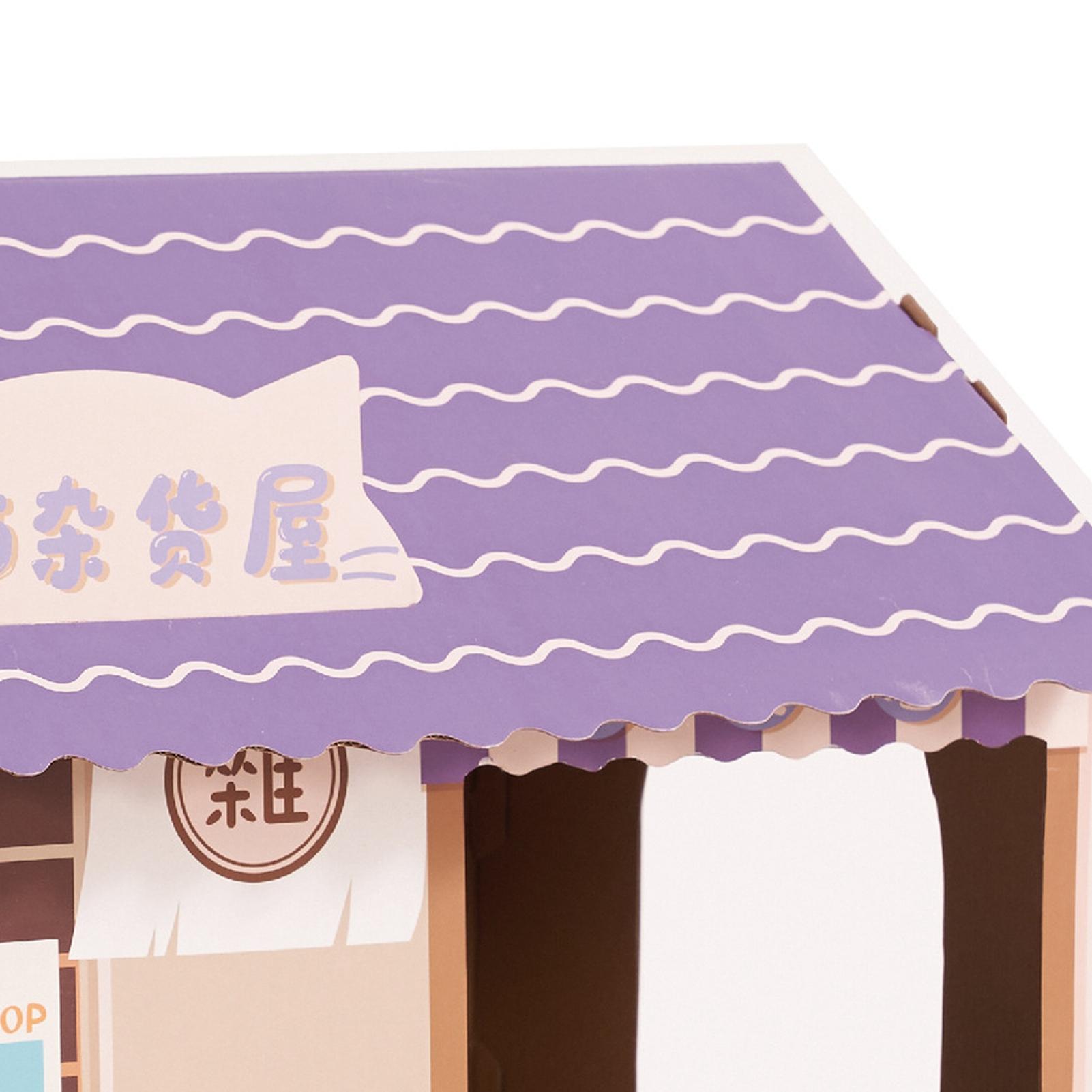 Картонный кошачий домик Безопасный Здоровый Износостойкий Портативный Игровой домик для кошек с кошачьей мятой для кошек Grocery Store